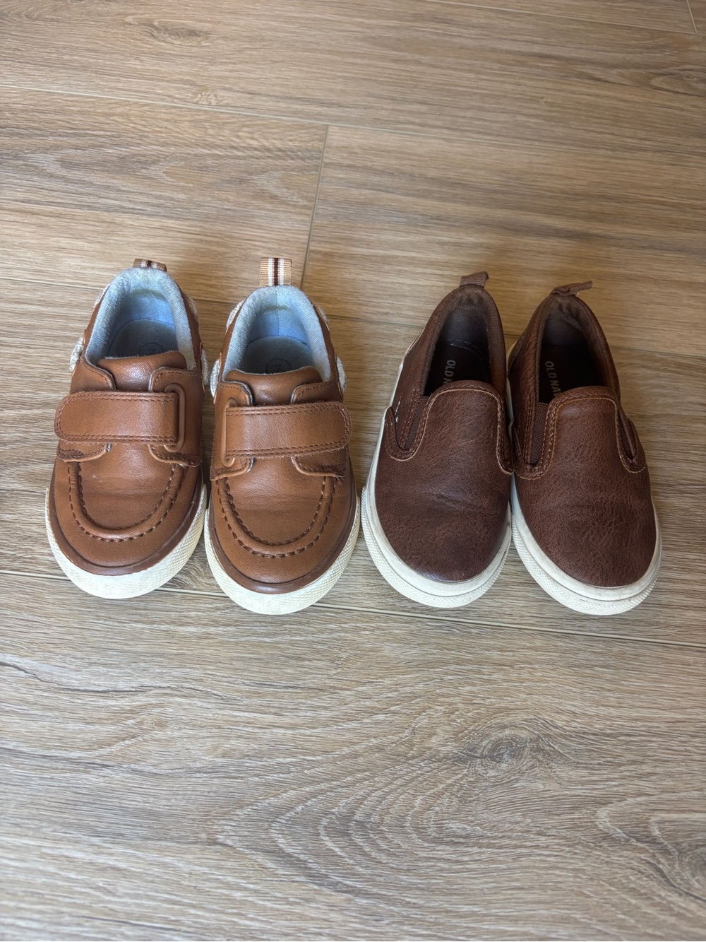 Size 7 toddler- Cat & Jack and Old Navy Brown & Tan Casual Dress Shoes Duo